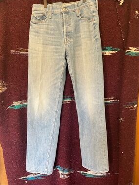 MOTHER Light Blue Straight-Leg Jeans        The Thrasher skimp